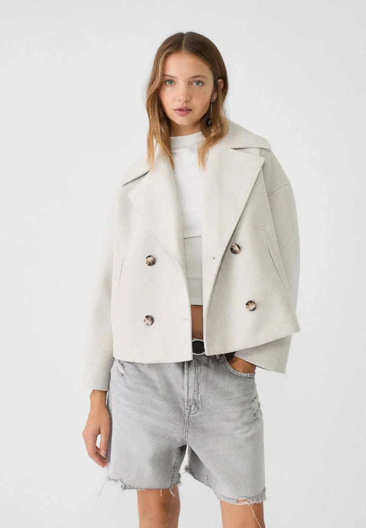 Women’s Cropped Double-Breasted Coat