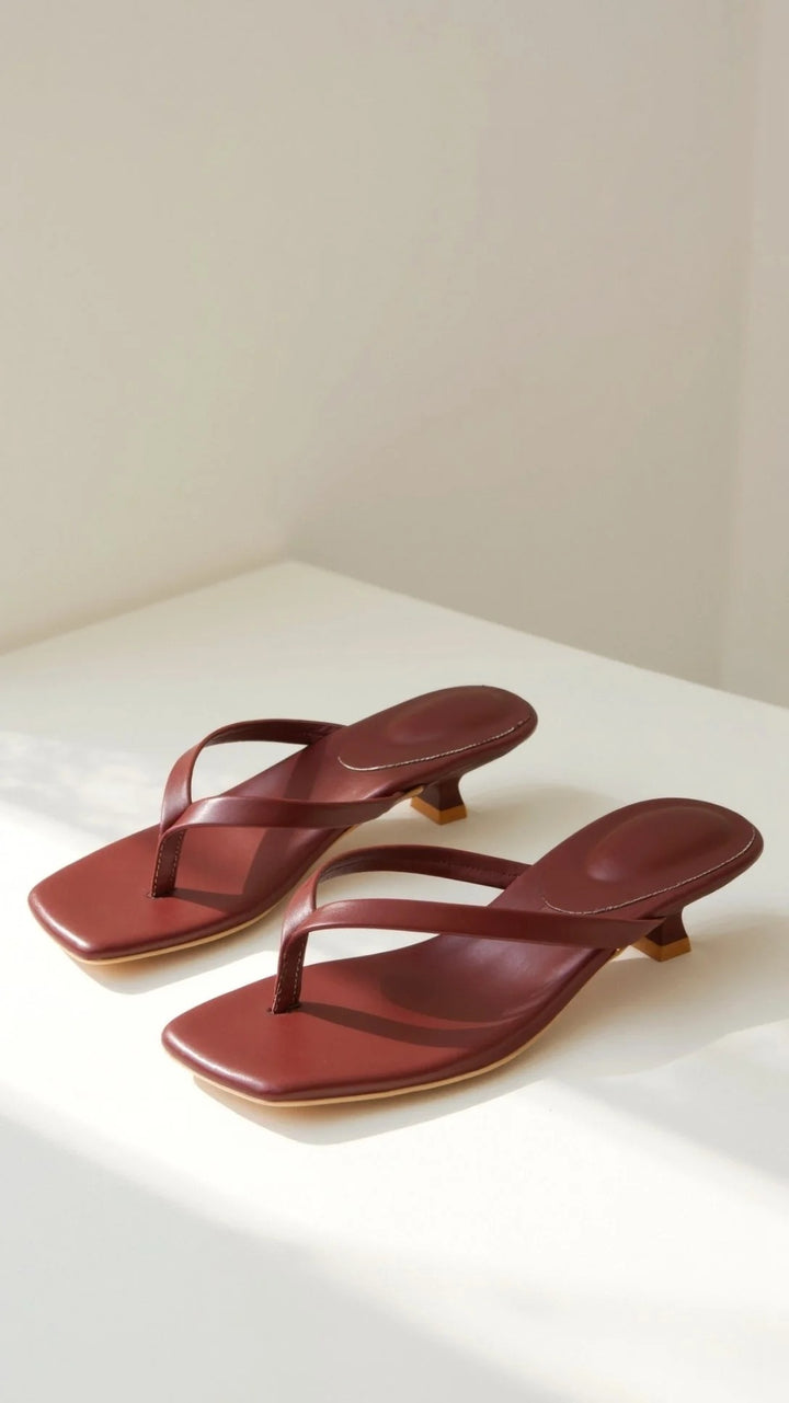 Women’s Mila Kitten Heel Sandals – Minimal Strappy Slip-Ons