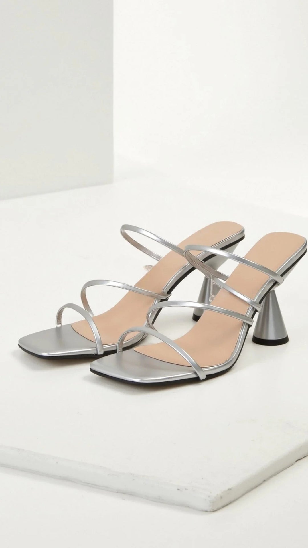 Women’s Aria Flared Heel Sandals – Multi-Strap Minimalist Heels