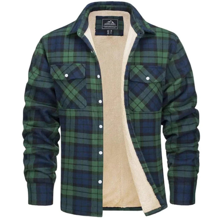 Men’s Sherpa Lined Plaid Shirt Jacket