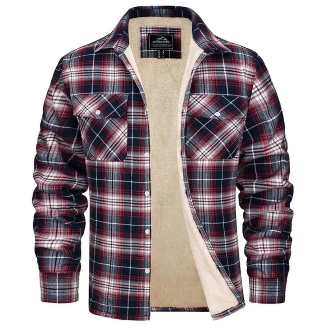 Men’s Sherpa Lined Plaid Shirt Jacket