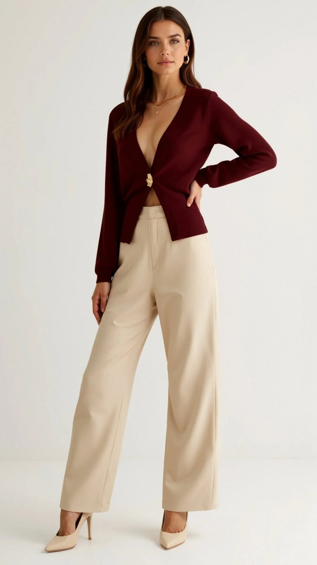 Women’s Amara Deep V Button Cardigan