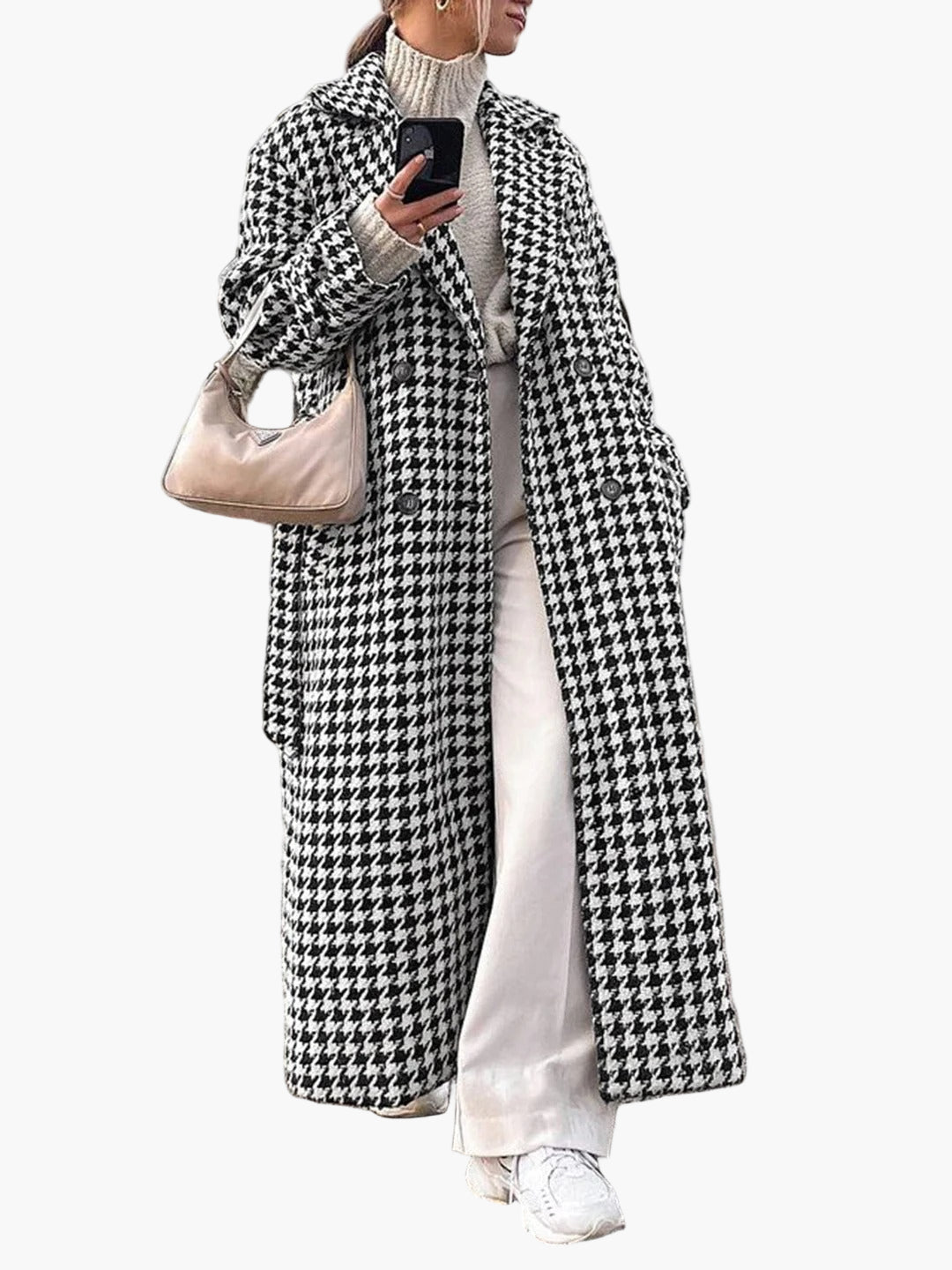 Women’s Camden Houndstooth Longline Coat
