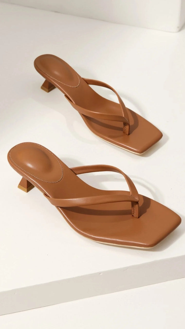 Women’s Mila Kitten Heel Sandals – Minimal Strappy Slip-Ons