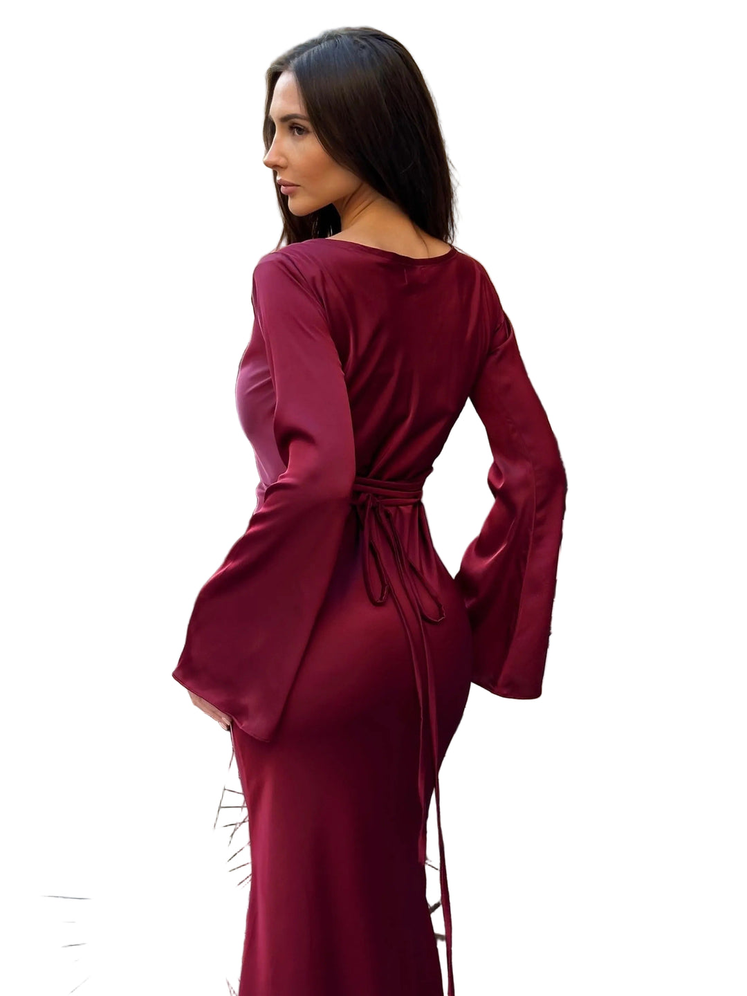 Women’s Long Sleeve Maxi Dress – Elegant Flowing Evening Gown
