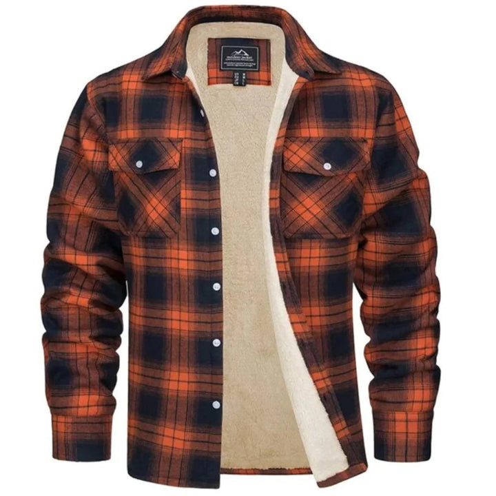 Men’s Sherpa Lined Plaid Shirt Jacket