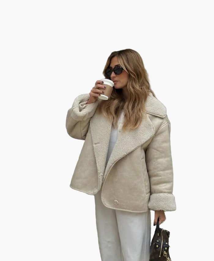 Women’s Faux-Shearling Moto Jacket