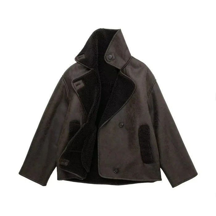 Women’s Faux-Shearling Moto Jacket