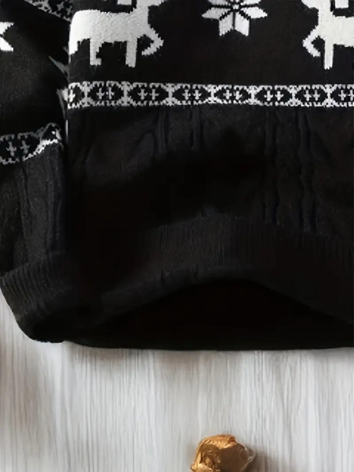 Men’s Nordic Reindeer Cable Knit Christmas Jumper – Classic Winter Sweater