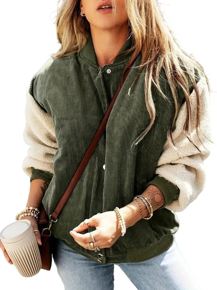 Women’s Corduroy Snap-Front Bomber Jacket