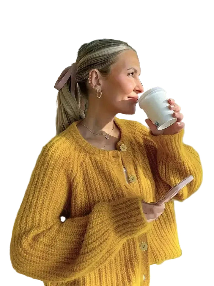 Women’s Oversized Ribbed Button-Front Cardigan