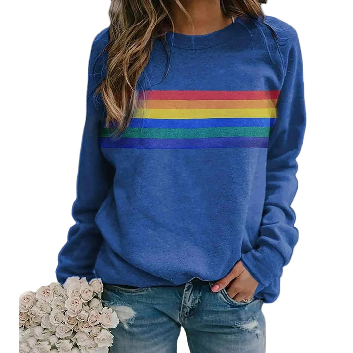 Women’s Retro Rainbow Stripe Sweatshirt