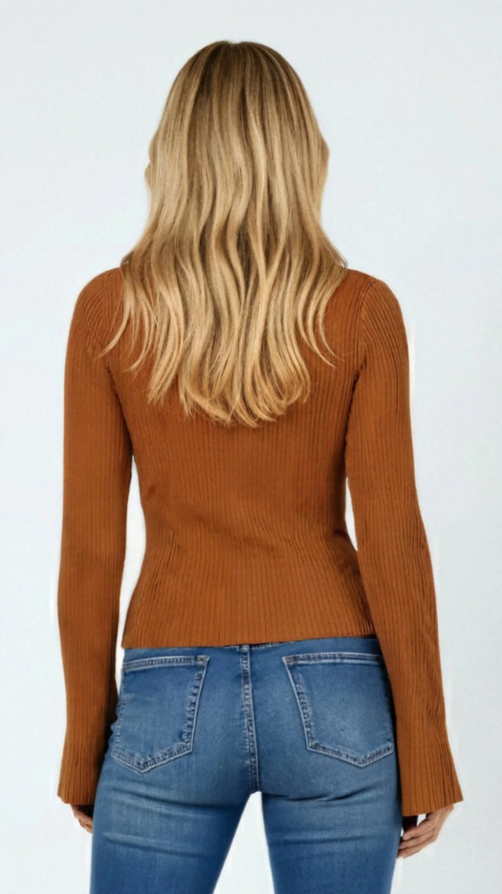 Women’s Elara Ribbed Button-Up Cardigan