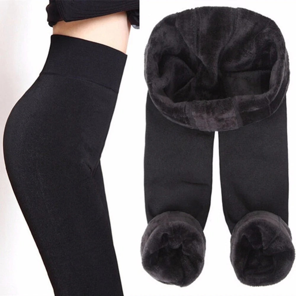 Women’s Fleece-Lined Winter Leggings – High-Waist Thermal Comfort