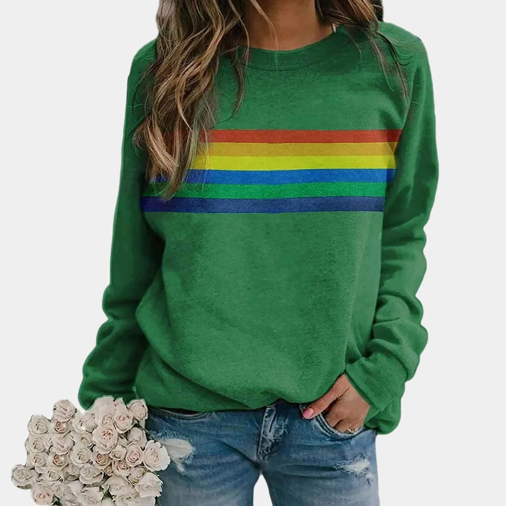 Women’s Retro Rainbow Stripe Sweatshirt