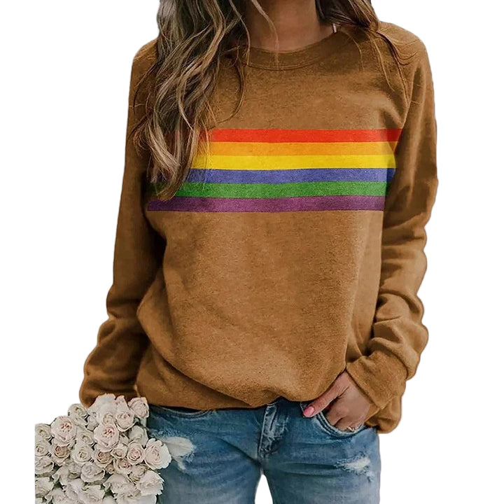 Women’s Retro Rainbow Stripe Sweatshirt