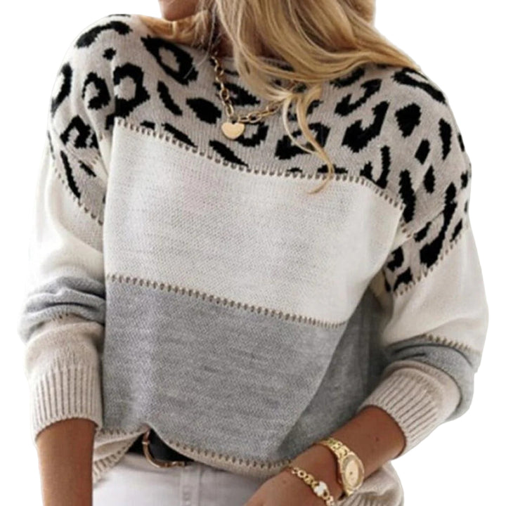 Women’s Monochrome Leopard Knit Sweater