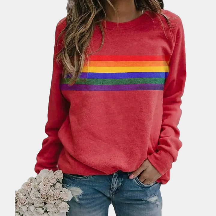 Women’s Retro Rainbow Stripe Sweatshirt