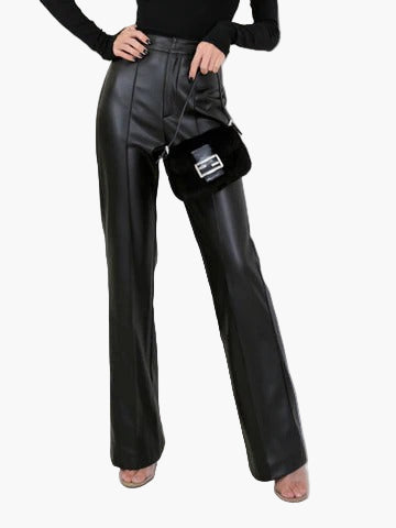 Women’s Arden High-Waist Faux Leather Trousers