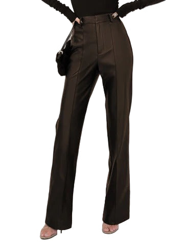 Women’s Arden High-Waist Faux Leather Trousers