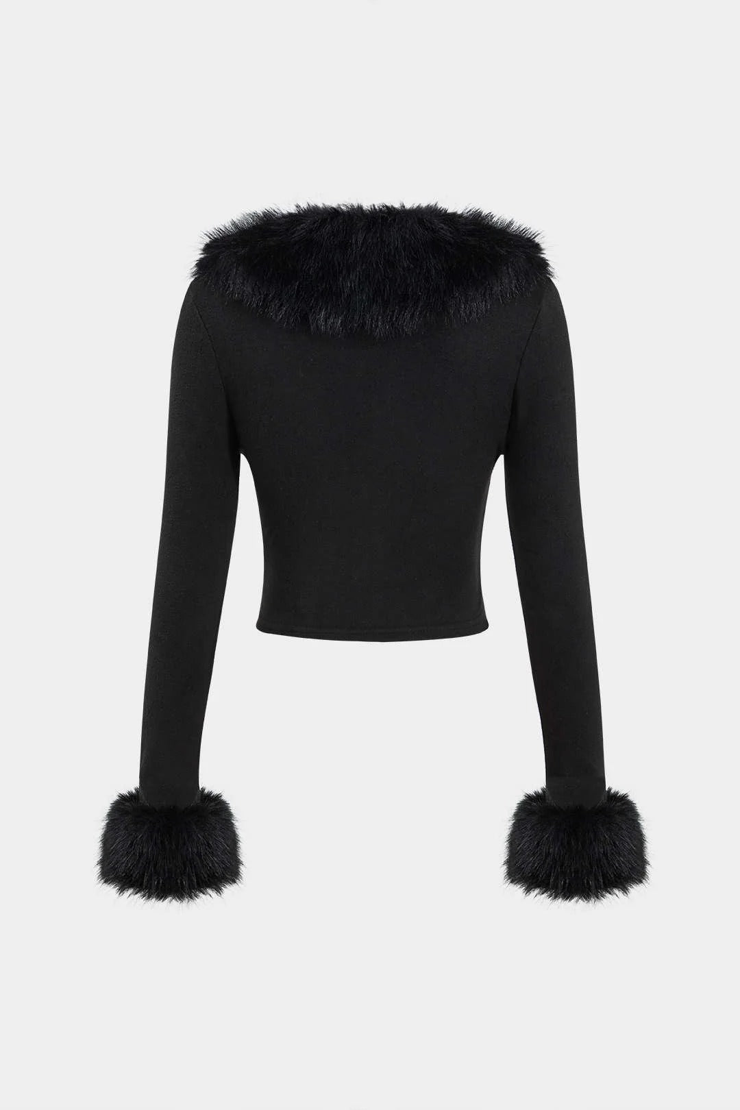Women’s Liora Faux Fur Trim Cropped Cardigan