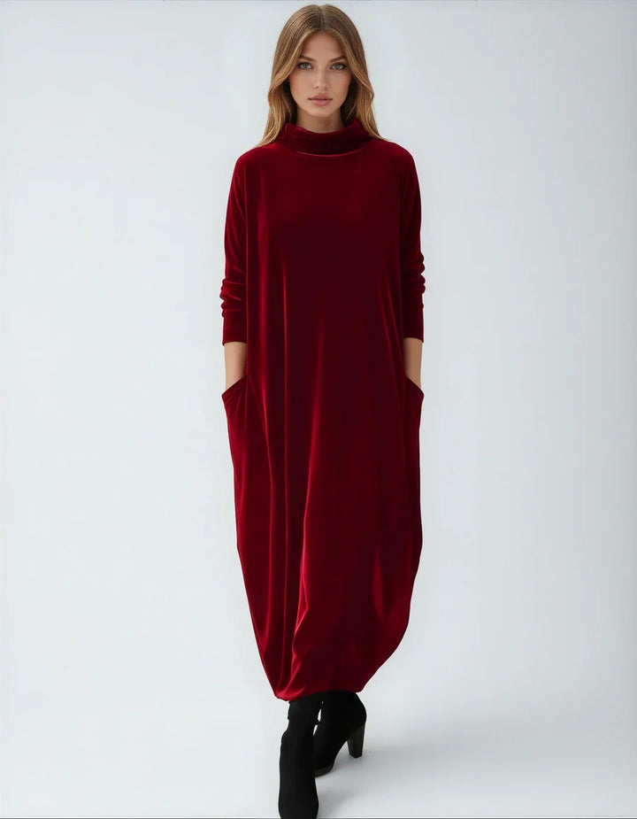 Women’s Velvet Elegance Maxi Dress – Long Autumn & Winter Silhouette