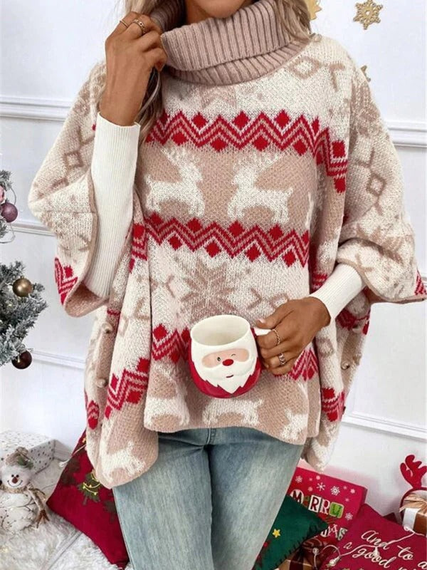Women’s Serena Oversize Christmas Roll Neck Jumper