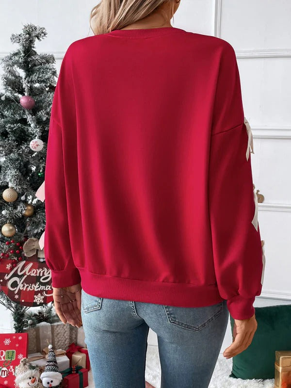 Women’s Bow-Sleeve Holiday Sweatshirt