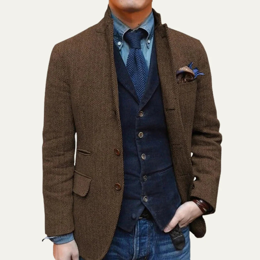 Men’s Camden Herringbone Blazer – Heritage Smart Casual