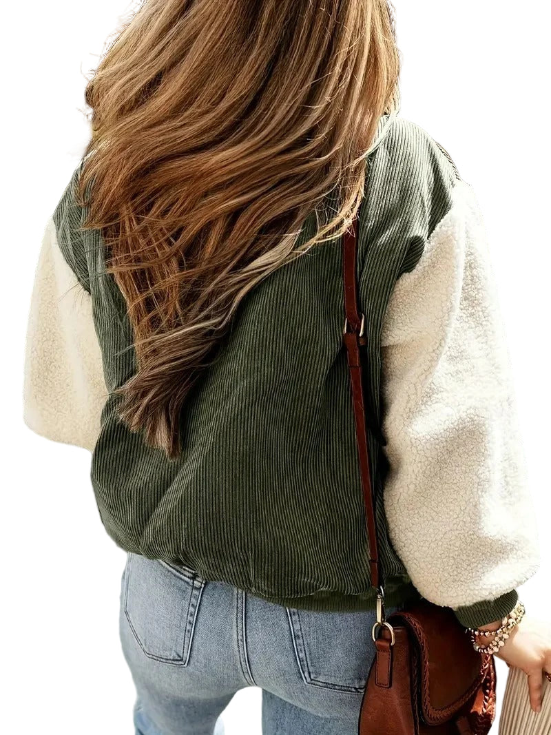 Women’s Corduroy Snap-Front Bomber Jacket