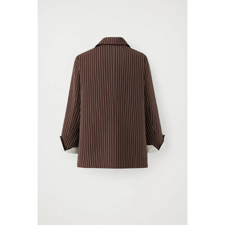 Women’s Pinstripe Single-Breasted Blazer – Classic Tailored Jacket