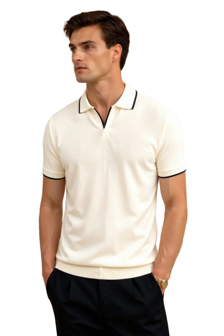 Men’s Valen Contrast Trim Polo Knit Shirt