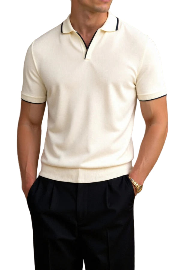 Men’s Valen Contrast Trim Polo Knit Shirt