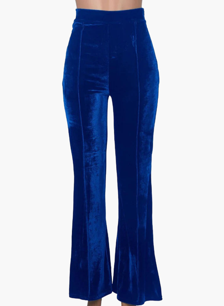 Women’s High Waist Velvet Flared Pants – Elegant Evening & Casual Chic