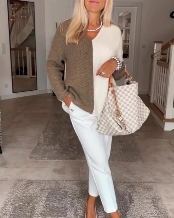 Women’s Maren V-Neck Colour Block Sweater