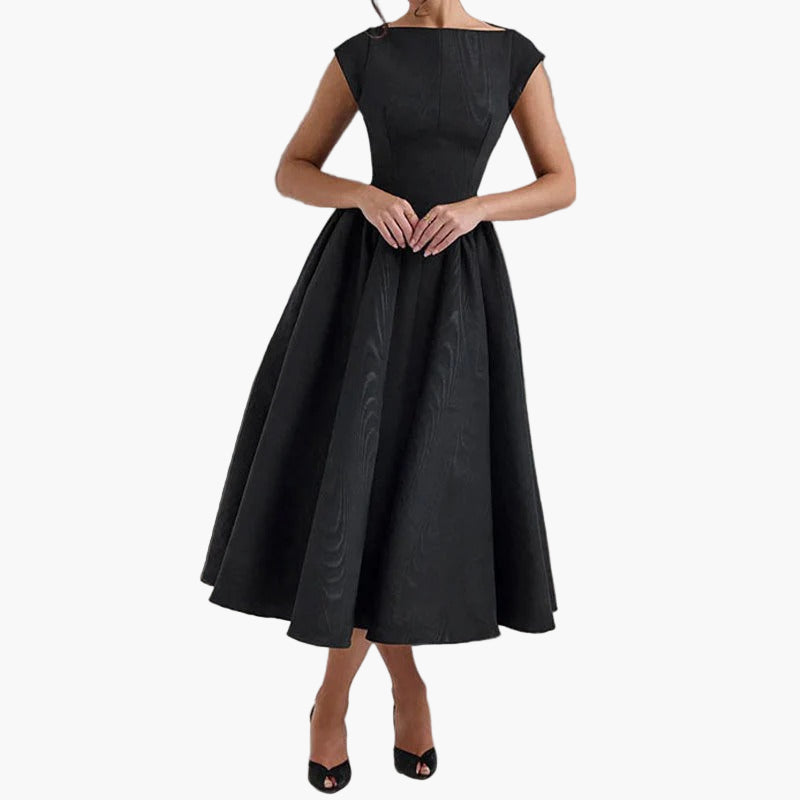 Women’s Cap Sleeve Fit & Flare Midi Dress