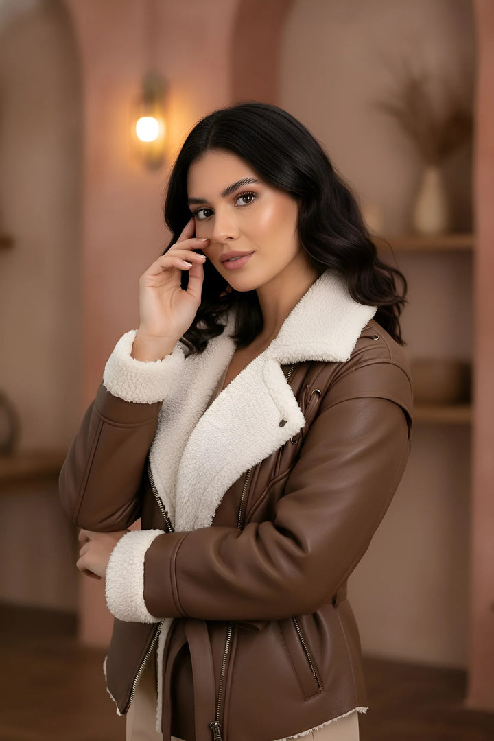 Women’s Marlowe Faux Shearling Belted Jacket