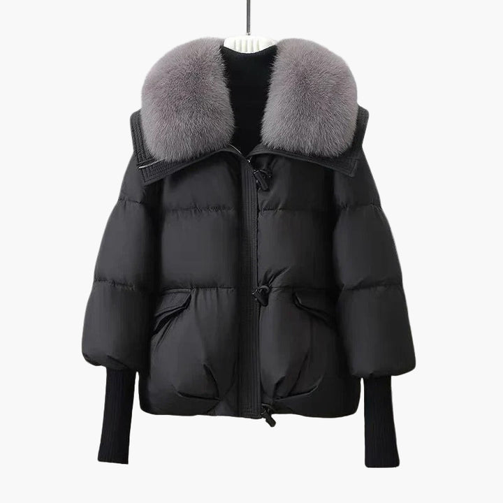 Women’s Padded Coat with Detachable Faux Fur Collar