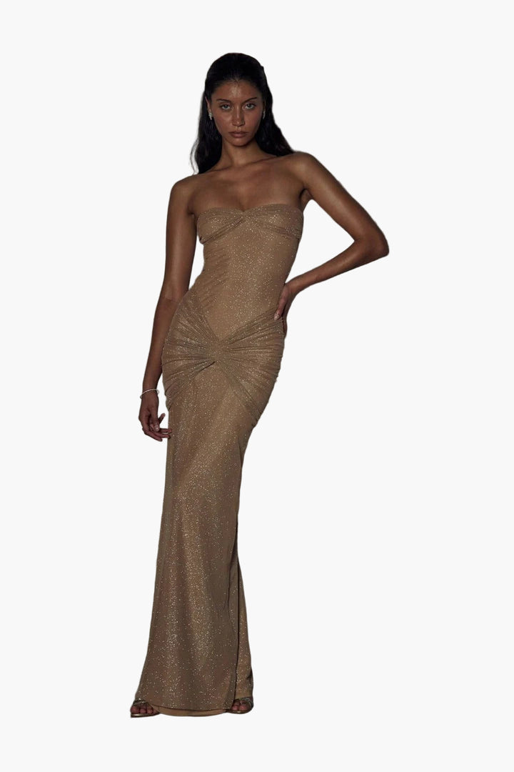 Women’s Strapless Sheer Maxi Dress
