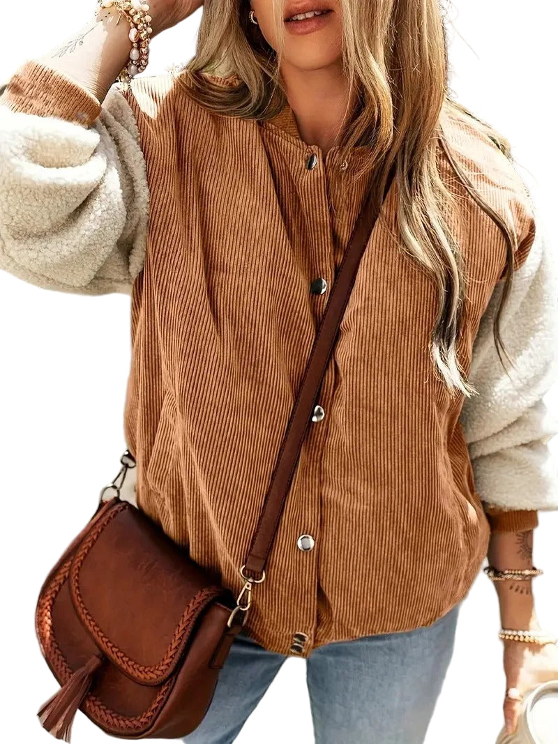 Women’s Corduroy Snap-Front Bomber Jacket