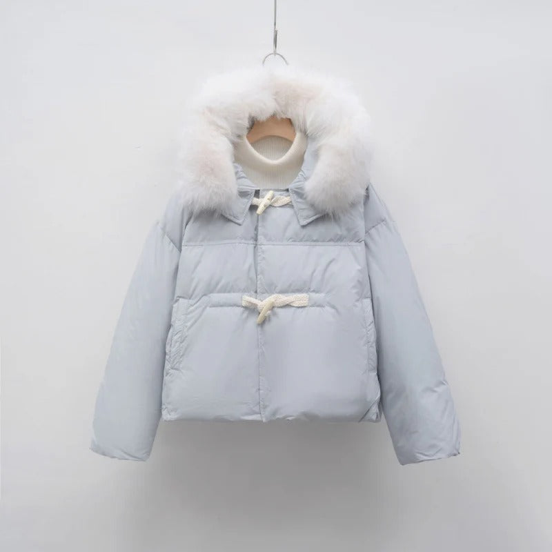 Women’s Fur-Collar Toggle Puffer Jacket