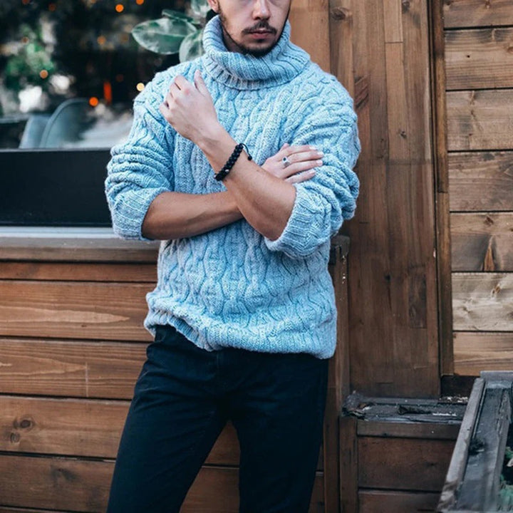 Men’s Alpine Cable-Knit Turtleneck Sweater