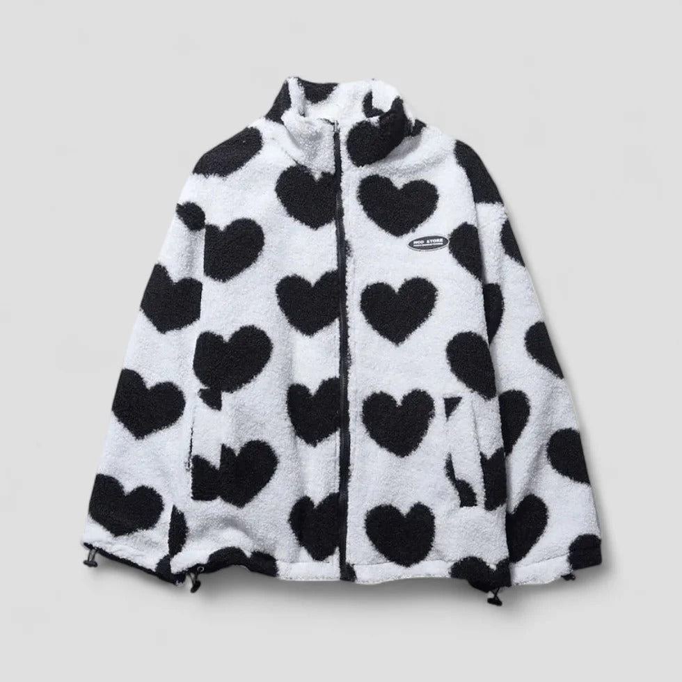 Women’s Reversible Heart Print Puffer Jacket