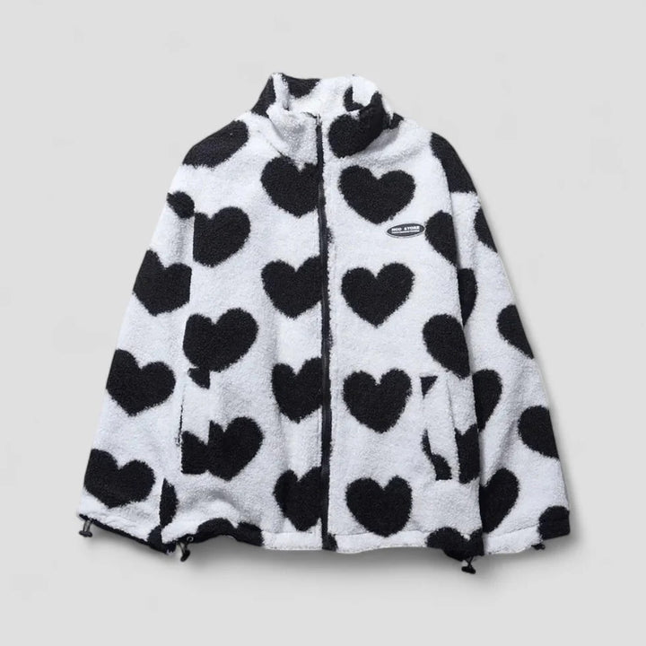 Women’s Reversible Heart Print Puffer Jacket