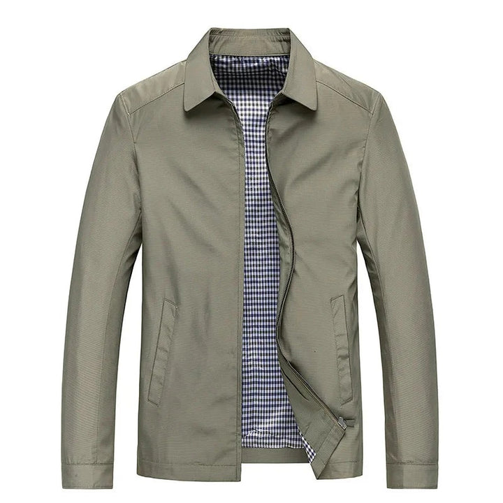 Men's Lightweight Casual Stand-Collar Jacket – Check Lined