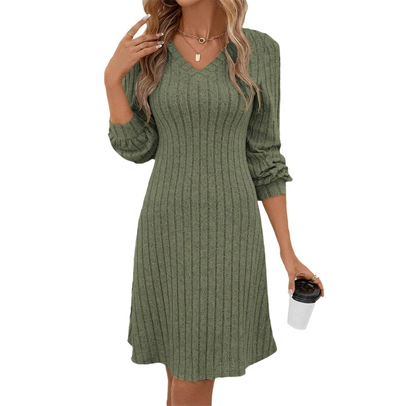 Women’s Alina Ribbed V-Neck Knit Dress