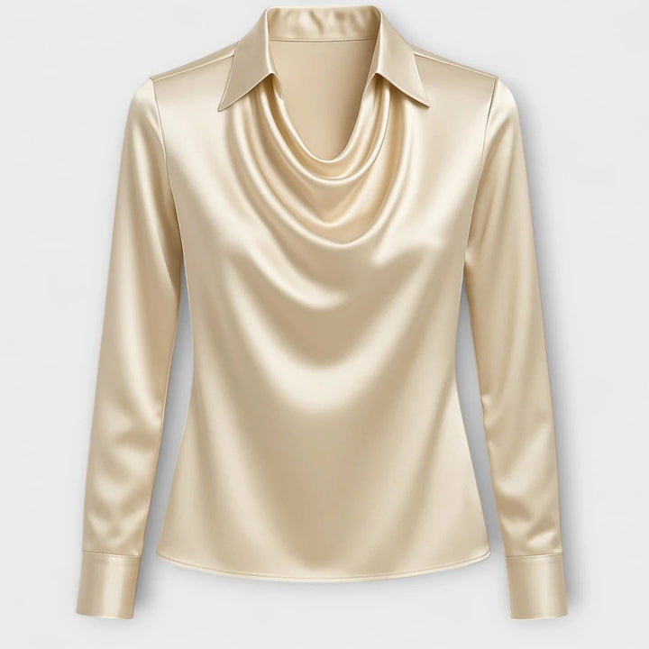 Women’s Valeria Satin Drape Collar Blouse