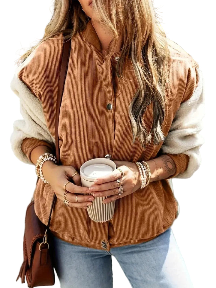 Women’s Corduroy Snap-Front Bomber Jacket