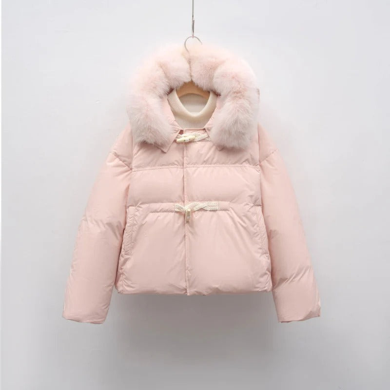 Women’s Fur-Collar Toggle Puffer Jacket
