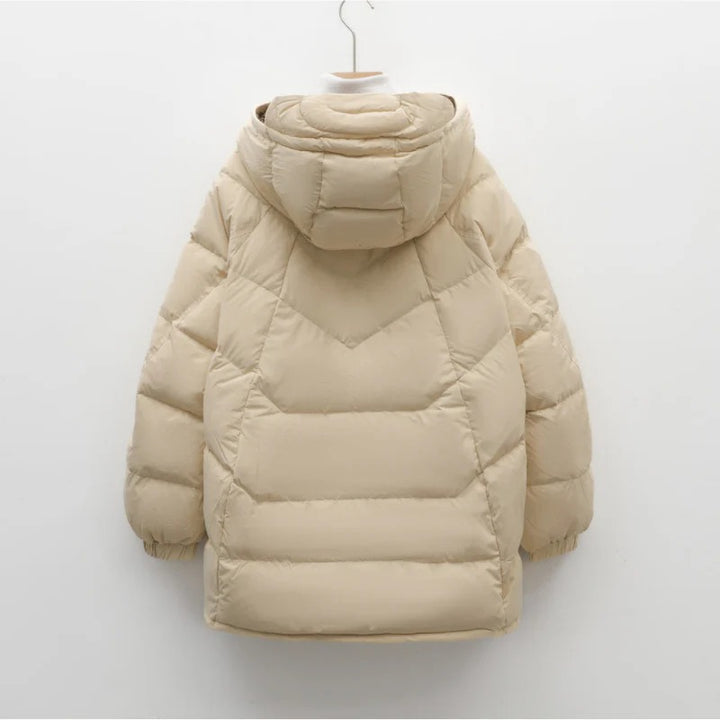 Women’s Alpine Quilted Hooded Puffer Jacket – Winter Warm Half-Zip Coat